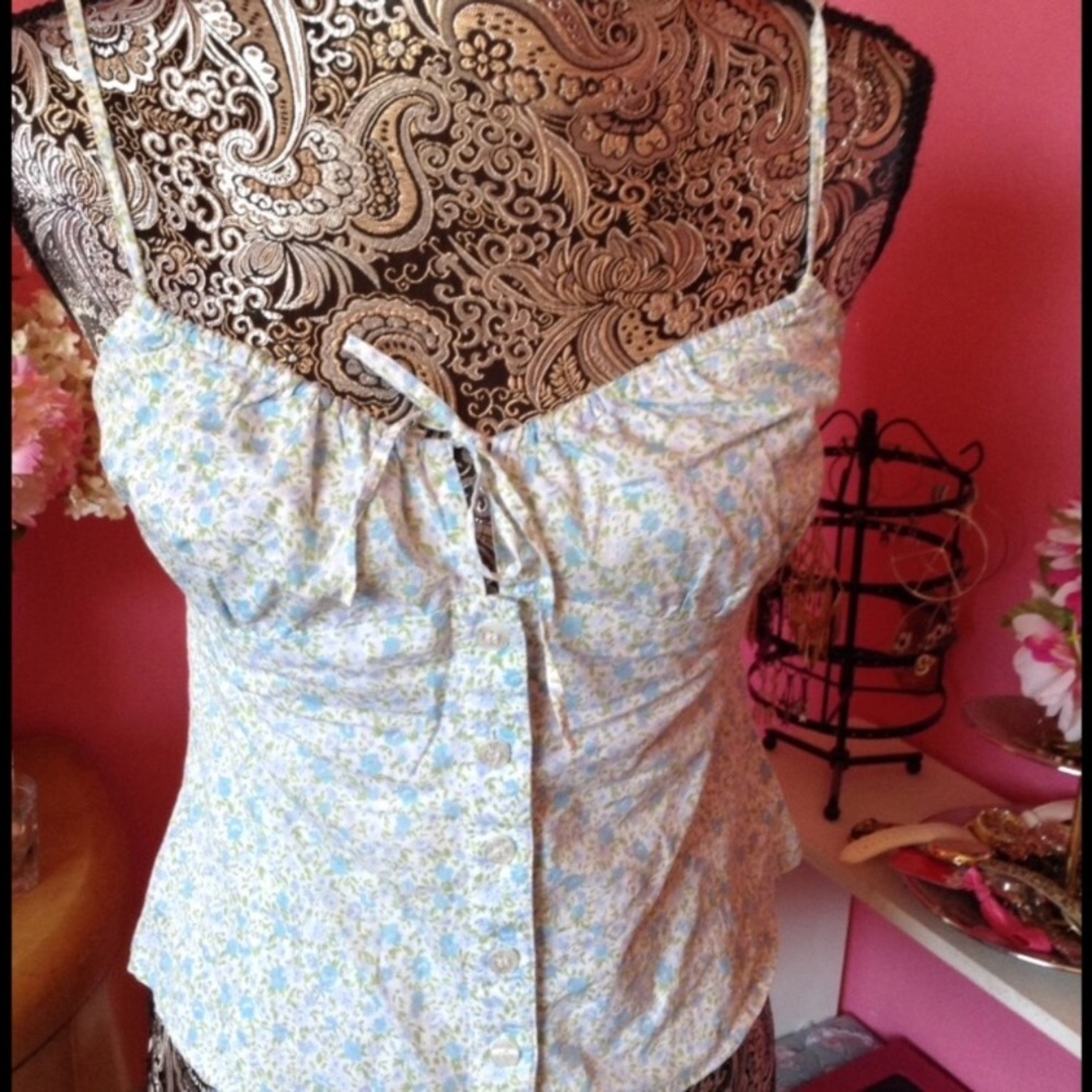 🌸Cotton - Blue - Floral Tank Top